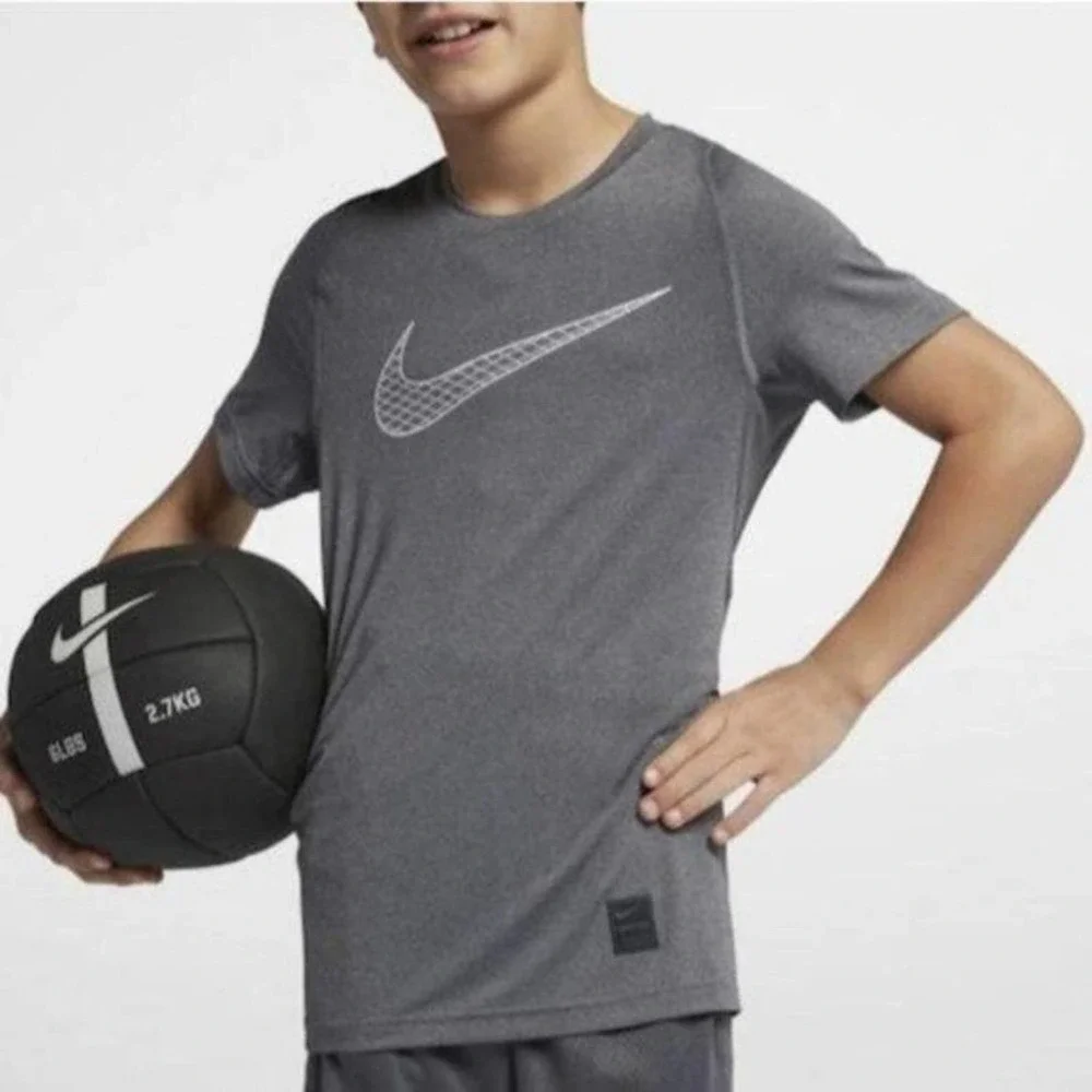 Nike Pro Gray Tee Shirt Boys Size New